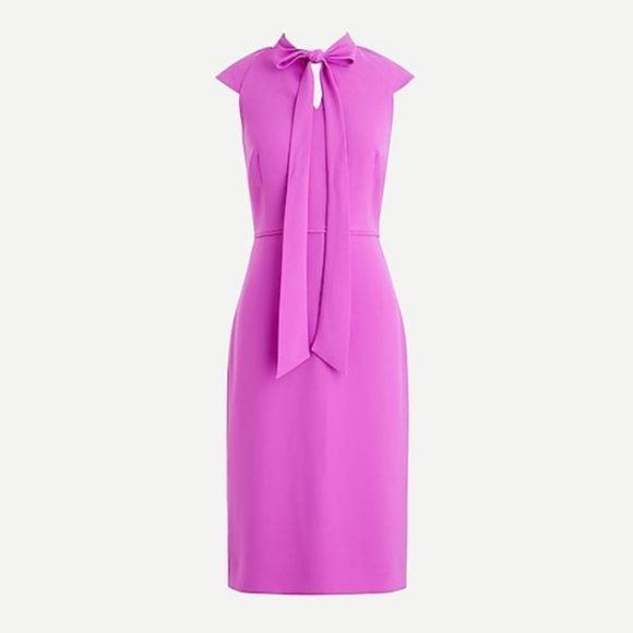 J. Crew Ruffle-Front Sheath Dress in 365 Crepe, Size 4 - Picture 1 of 5